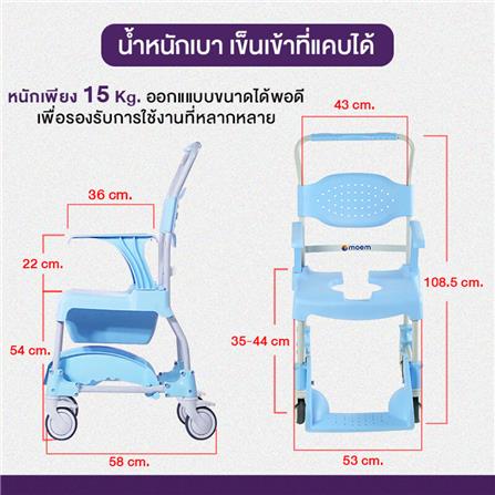 เก้าอี้นั่งถ่าย ALLWELL MOEM สีฟ้า