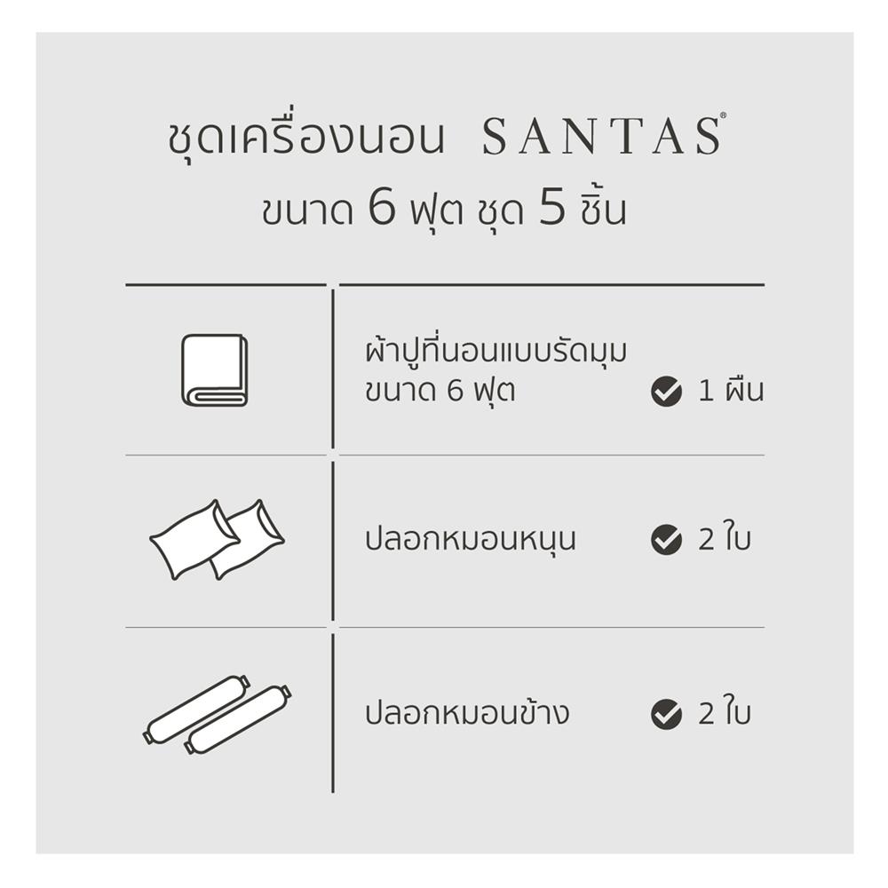 ชุดผ้าปูที่นอน 6 ฟุต 5 ชิ้น SANTAS AMOROUS WH