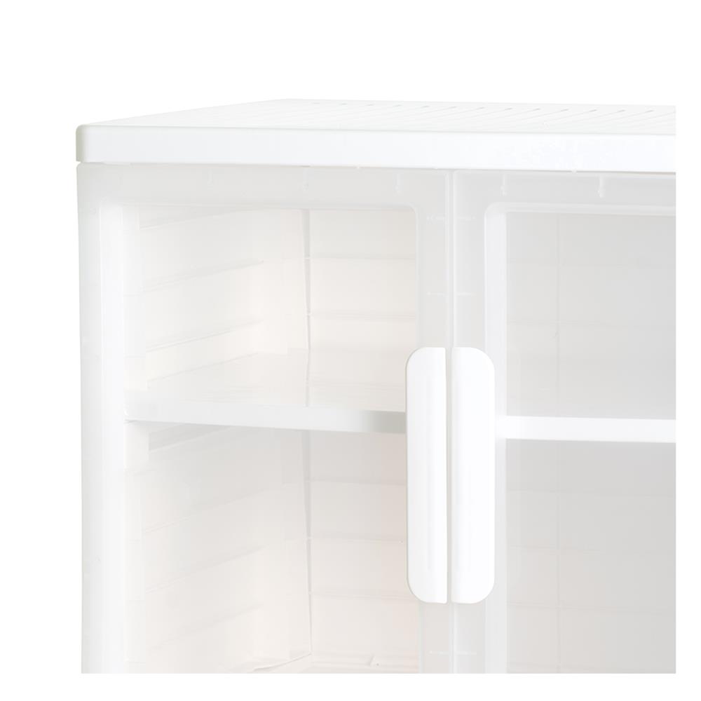 ตู้บานเปิดและลิ้นชัก STACKO NEAT 65x46x104 ซม. สีขาว