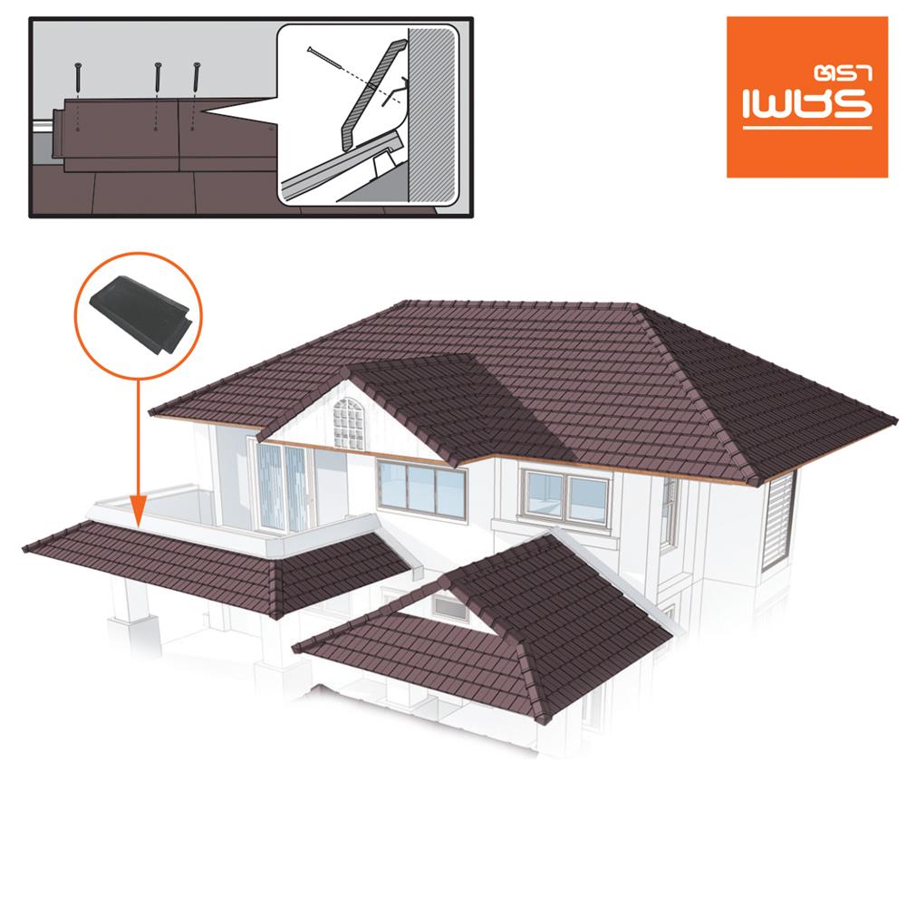 ครอบสันชนผนัง อดามัสแบบเรียบ ตราเพชร 21x30 ซม. สีเทาแปซิฟิก