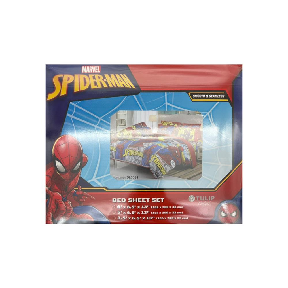 ชุดผ้าปูที่นอน 5 ฟุต 5 ชิ้น TULIP SPIDERMAN 60013-DLC081