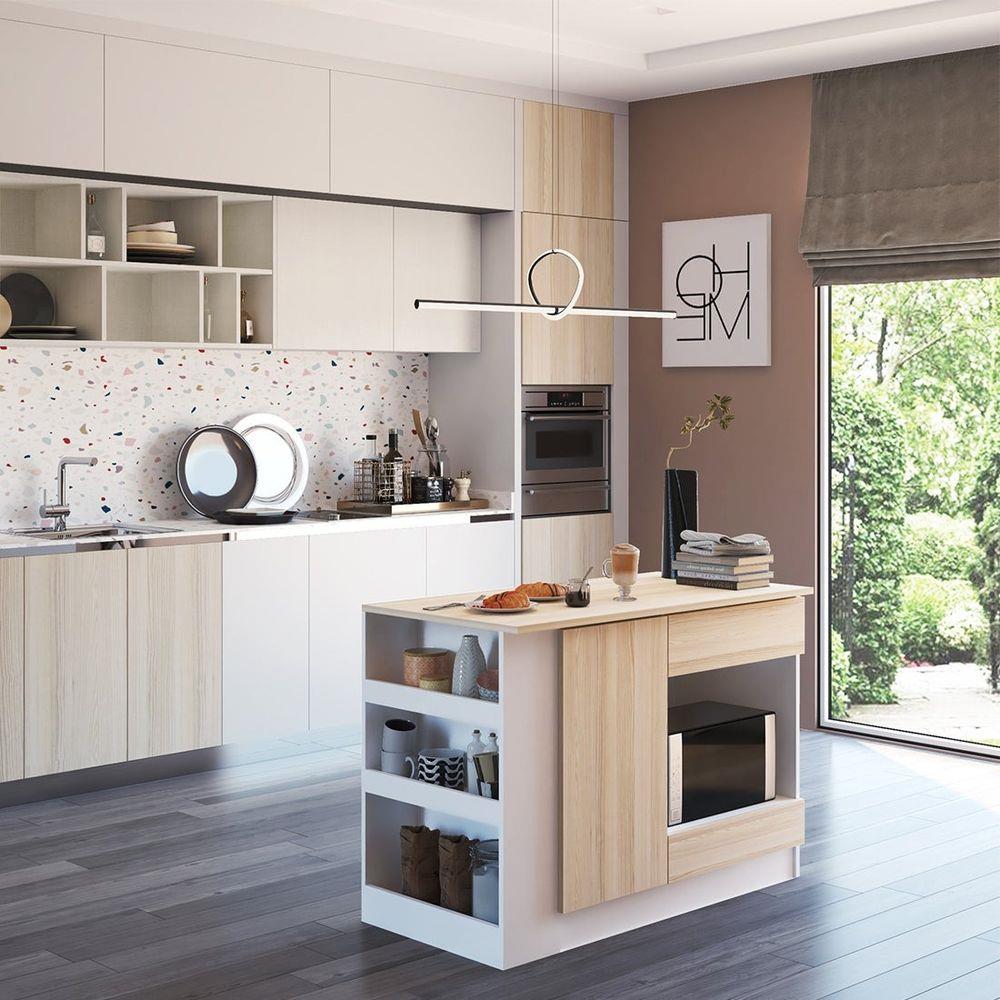 เคาน์เตอร์บาร์ชั้นวางฝั่งขวา SB FURNITURE SENDO 19210226 120 ซม. สีขาว