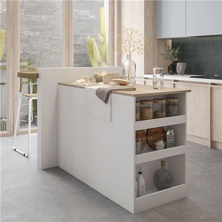 เคาน์เตอร์บาร์ชั้นวางฝั่งขวา SB FURNITURE SENDO 19210226 120 ซม. สีขาว_2