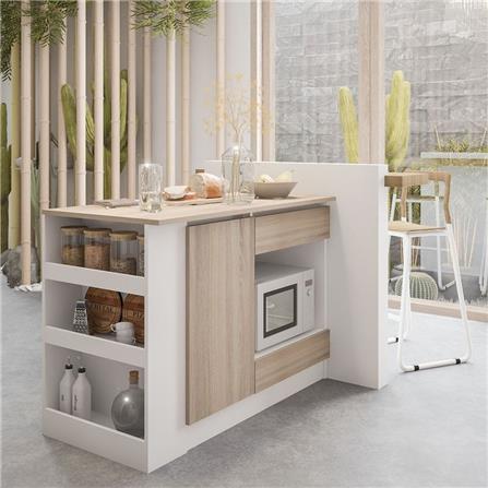 เคาน์เตอร์บาร์ชั้นวางฝั่งขวา SB FURNITURE SENDO 19210226 120 ซม. สีขาว_3