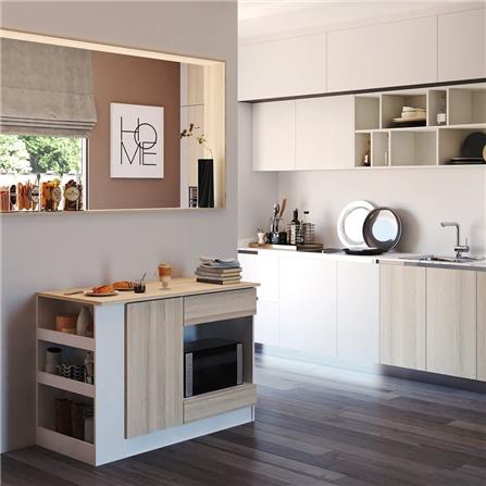 เคาน์เตอร์บาร์ชั้นวางฝั่งขวา SB FURNITURE SENDO 19210226 120 ซม. สีขาว_6