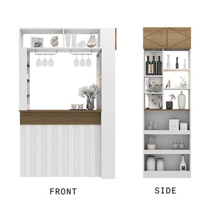 เคาน์เตอร์บาร์ชั้นวางฝั่งขวา SB FURNITURE SATOMI 19210736 140 ซม. สีขาว_1