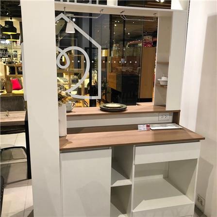 เคาน์เตอร์บาร์ชั้นวางฝั่งขวา SB FURNITURE SATOMI 19210736 140 ซม. สีขาว_2