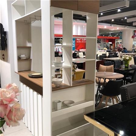 เคาน์เตอร์บาร์ชั้นวางฝั่งขวา SB FURNITURE SATOMI 19210736 140 ซม. สีขาว_7