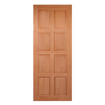 ประตูไม้เบญจพรรณ 8 ฟัก ไม่เจาะลูกบิด VK VK281 90x200 ซม. สีธรรมชาติ