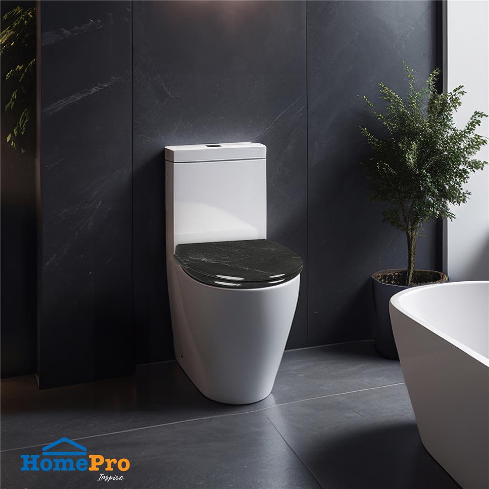 ฝารองนั่ง MOYA DUROPLAST 23EVD01 ลายหินอ่อนดำ