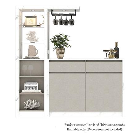 เคาน์เตอร์บาร์ตู้โชว์ฝั่งขวา SB FURNITURE MABEL 19208284 170 ซม. ลายหินอ่อนขาว_1