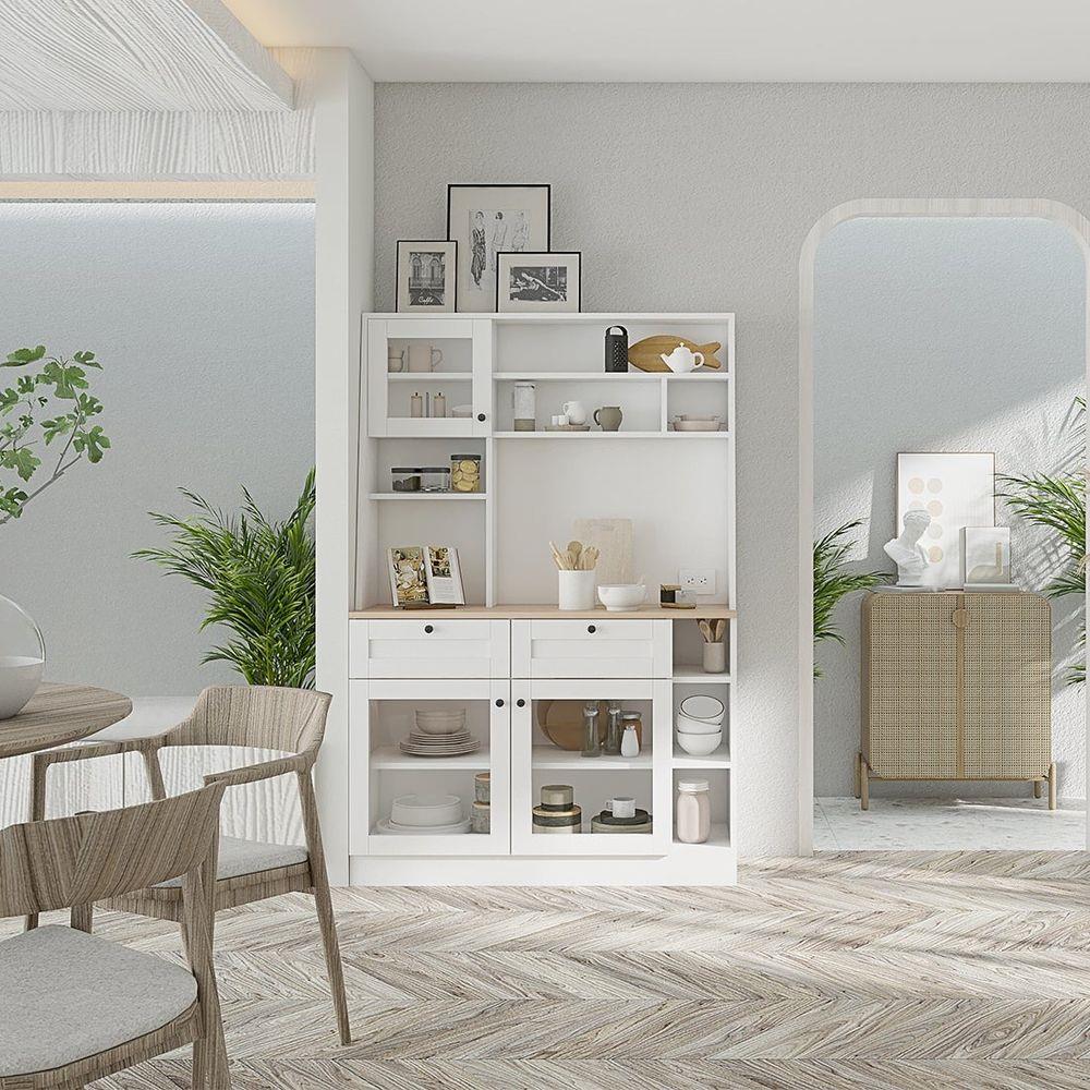 ตู้สูง SB FURNITURE ROHAN 19211943 120 ซม. สีขาว