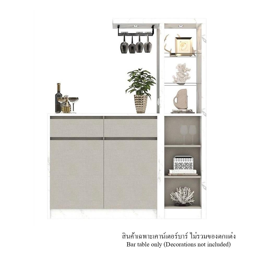 เคาน์เตอร์บาร์ตู้โชว์ฝั่งซ้าย SB FURNITURE MABEL 19208278 150 ซม. ลายหินอ่อนขาว