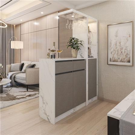 เคาน์เตอร์บาร์ตู้โชว์ฝั่งซ้าย SB FURNITURE MABEL 19208278 150 ซม. ลายหินอ่อนขาว_8