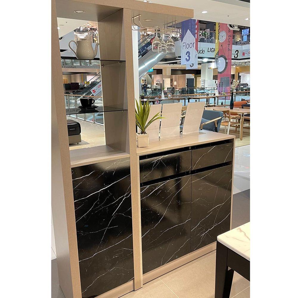 เคาน์เตอร์บาร์ตู้โชว์ฝั่งขวา SB FURNITURE MABEL 19208281 150 ซม. ลายหินอ่อนดำ