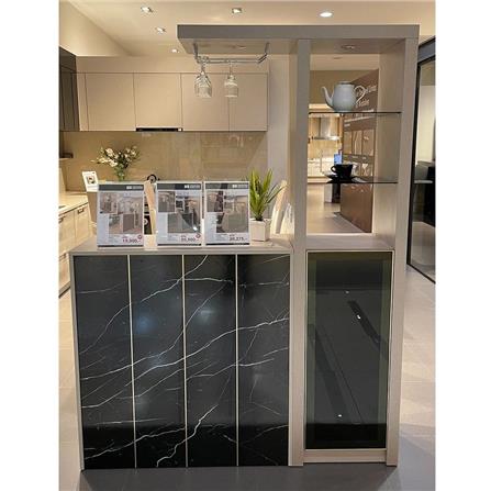 เคาน์เตอร์บาร์ตู้โชว์ฝั่งขวา SB FURNITURE MABEL 19208281 150 ซม. ลายหินอ่อนดำ_2