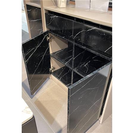 เคาน์เตอร์บาร์ตู้โชว์ฝั่งขวา SB FURNITURE MABEL 19208281 150 ซม. ลายหินอ่อนดำ_5