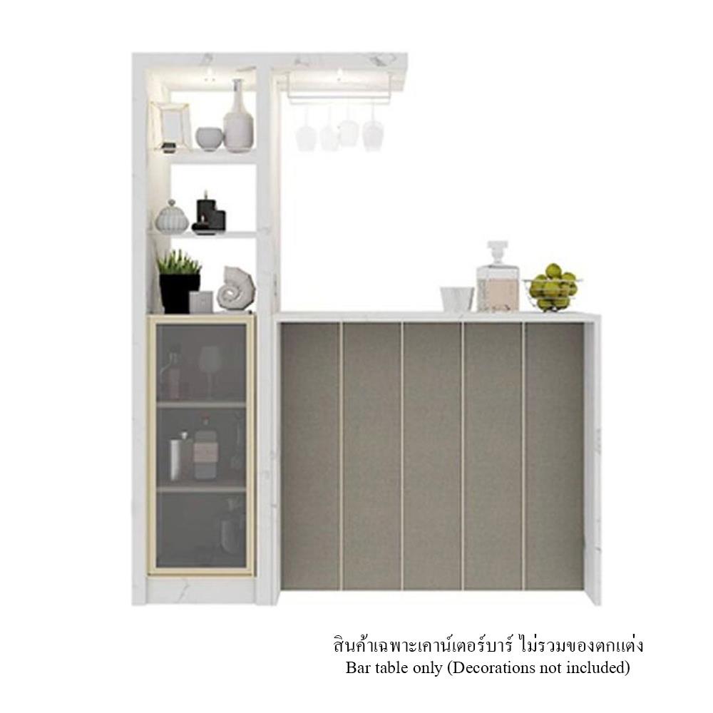 เคาน์เตอร์บาร์ตู้โชว์ฝั่งซ้าย SB FURNITURE MABEL 19208282 170 ซม. ลายหินอ่อนขาว
