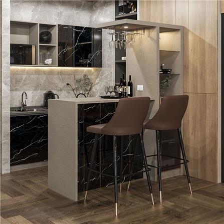 เคาน์เตอร์บาร์ตู้โชว์ฝั่งขวา SB FURNITURE MABEL 19208285 170 ซม. ลายหินอ่อนดำ_1