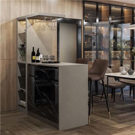 เคาน์เตอร์บาร์ตู้โชว์ฝั่งขวา SB FURNITURE MABEL 19208285 170 ซม. ลายหินอ่อนดำ_2