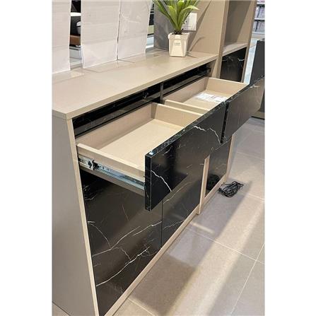 เคาน์เตอร์บาร์ตู้โชว์ฝั่งซ้าย SB FURNITURE MABEL 19208279 150 ซม. ลายหินอ่อนดำ_3