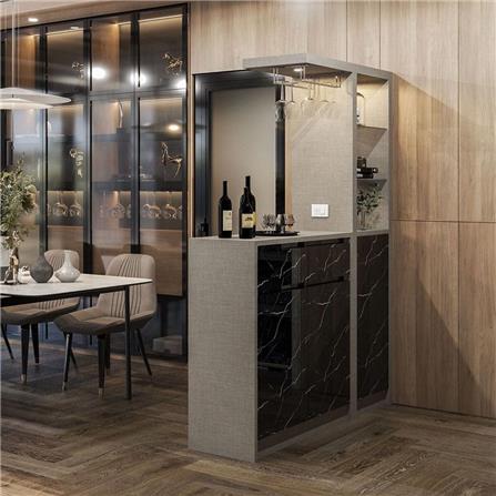 เคาน์เตอร์บาร์ตู้โชว์ฝั่งซ้าย SB FURNITURE MABEL 19208279 150 ซม. ลายหินอ่อนดำ_8