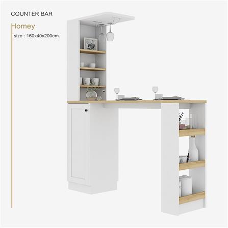 เคาน์เตอร์บาร์ SB FURNITURE NADIA 19211942 160 ซม. สีขาว_12