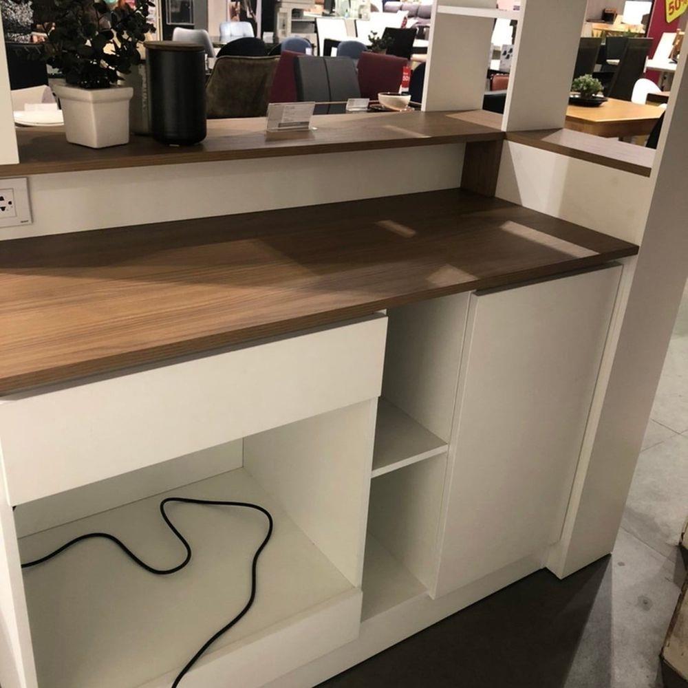 เคาน์เตอร์บาร์ชั้นวางฝั่งซ้าย SB FURNITURE SATOMI 19210735 140 ซม. สีขาว