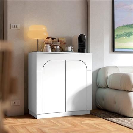 ตู้เตี้ยบานเปิด SB FURNITURE PUDDING 19216500 80 ซม. สีขาว_4