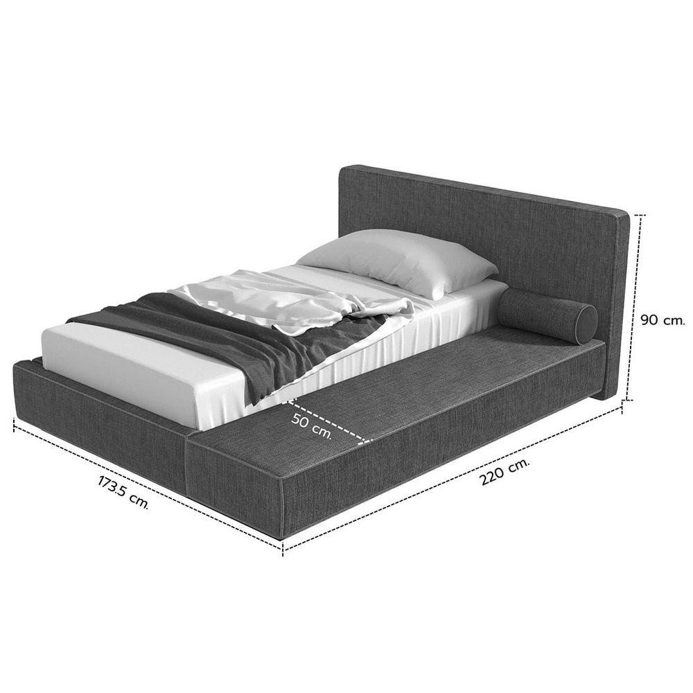 เตียง 3.5 ฟุต ฟังก์ชันฝั่งขวา SB FURNITURE LAVIQUE 19222787 สีเทา
