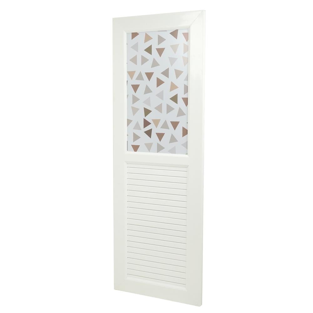 ประตูห้องน้ำ UPVC AZLE PYRAMID 70x200 ซม. สีขาว พร้อมวงกบ ไม่เจาะลูกบิด