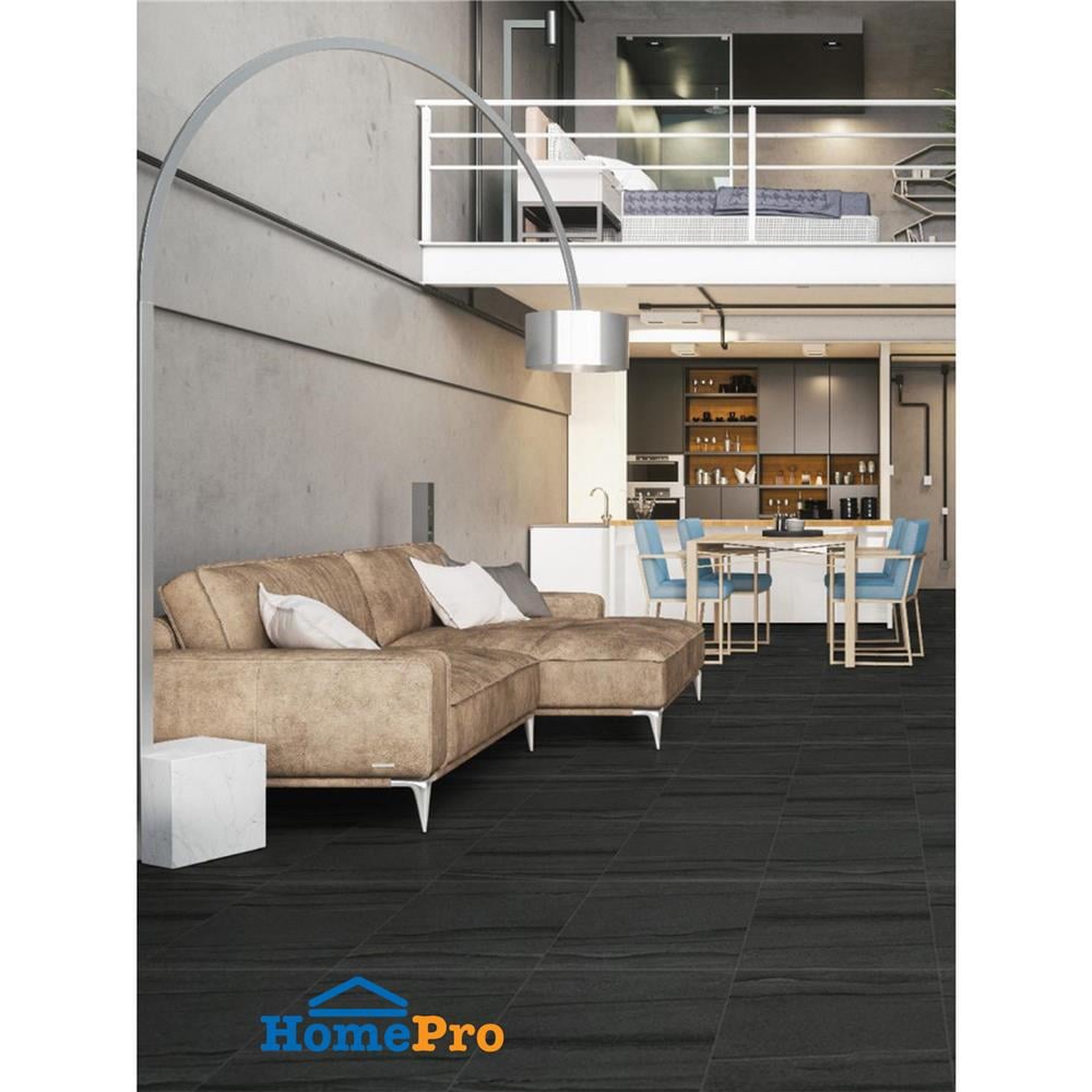 กระเบื้องพื้นพอร์ซเลน  16x16 นิ้ว COTTO แพมเพอร์ เนโร ดำ HYG PM 0.96 ตร.ม.
