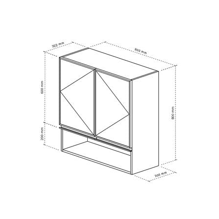 ตู้แขวนบานเปิดคู่พร้อมช่องโล่ง STARMARK BRIX 80x80 ซม. WOOD_3