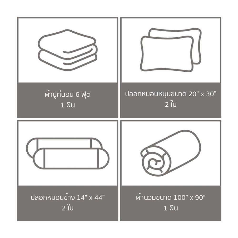 ชุดผ้าปูที่นอน 6 ฟุต 6 ชิ้น PREMIER SATIN PREMIER MIX SP031