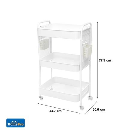 ชั้นวาง 3 ชั้น มีล้อ STACKO MISSY 44.7x30.6x77.9 ซม. สีขาว_7