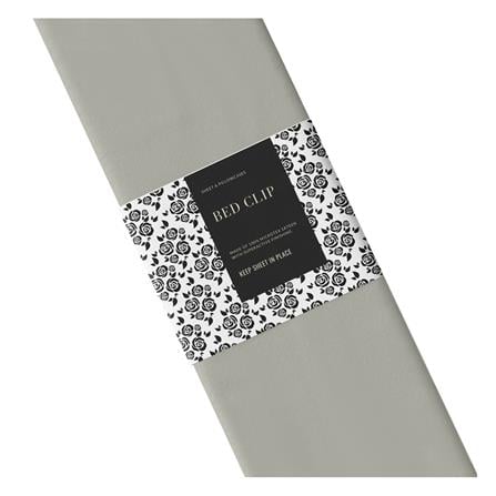 ผ้าปูที่นอน 6 ฟุต BED CLIP MICROTEX สี LIGHT GREY_3