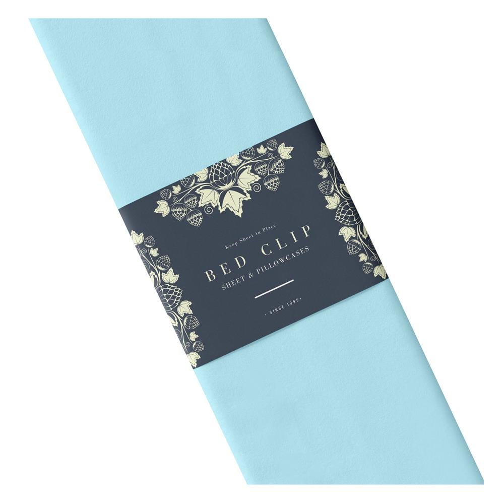 ผ้าปูที่นอน 6 ฟุต BED CLIP MICROTEX สี BLUE