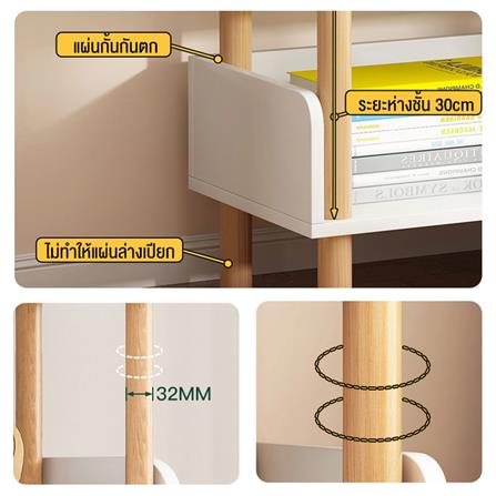 ชั้นวางของโล่ง 4 ชั้น HANSEN สีโซลิดโอ๊ค_11