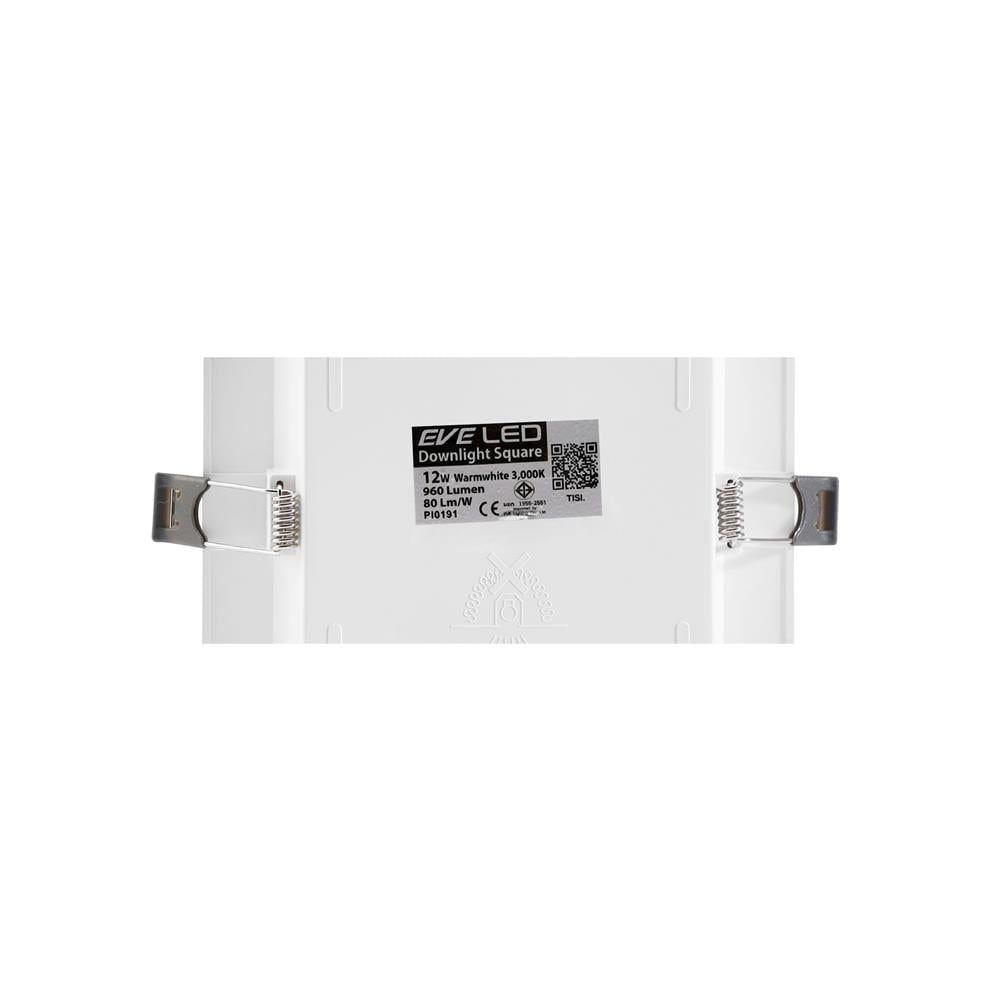 ดาวน์ไลท์ LED EVE 201163 12 วัตต์ WARM WHITE 4 นิ้ว สีขาว สี่เหลี่ยม