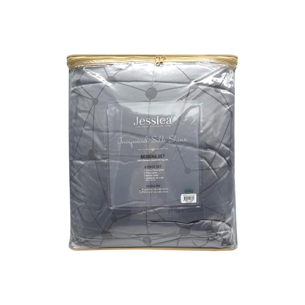 ชุดผ้าปูที่นอน 6 ฟุต 6 ชิ้น JESSICA SILKSHINE 22033QS766