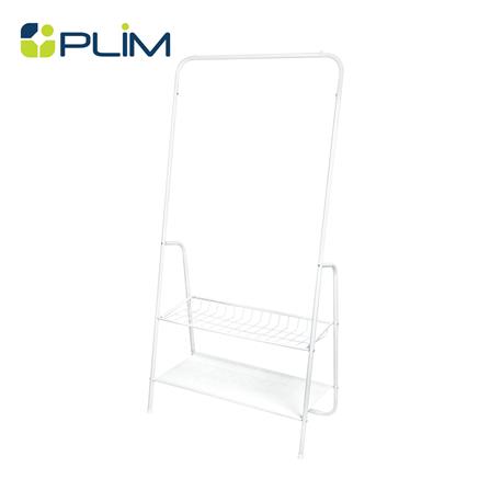 ราวแขวนผ้าพร้อมชั้นวางของ 2 ชั้น PLIM GINNY 80 ซม. สีขาว_1