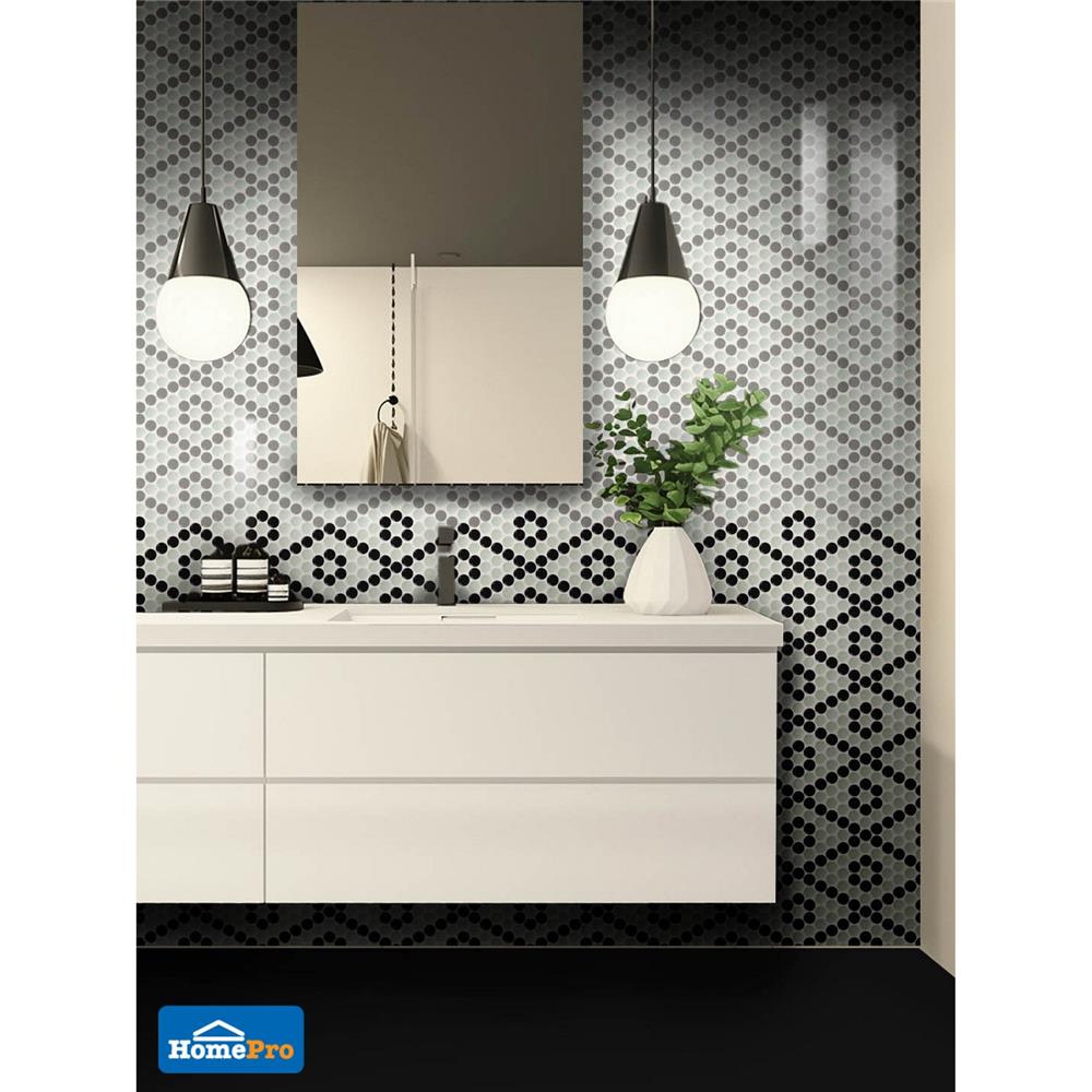 โมเสคพอร์ซเลน 22x24 ซม. GLASCERA ราวนด์ แพทเทิร์น 1 ทูโทน