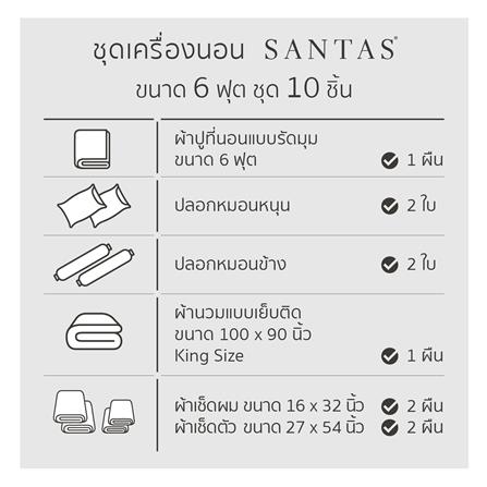 ชุดผ้าปูที่นอน 6 ฟุต 10 ชิ้น SANTAS LUCKY LANE GR_7