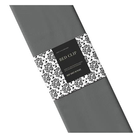 ชุดผ้าปูที่นอน 10 ฟุต 3 ชิ้น BED CLIP MICROTEX สี DARK GREY_3