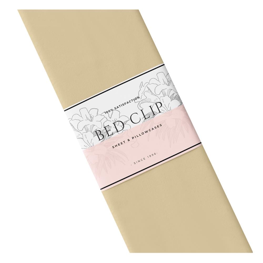 ชุดผ้าปูที่นอน 10 ฟุต 3 ชิ้น BED CLIP MICROTEX สี BEIGE