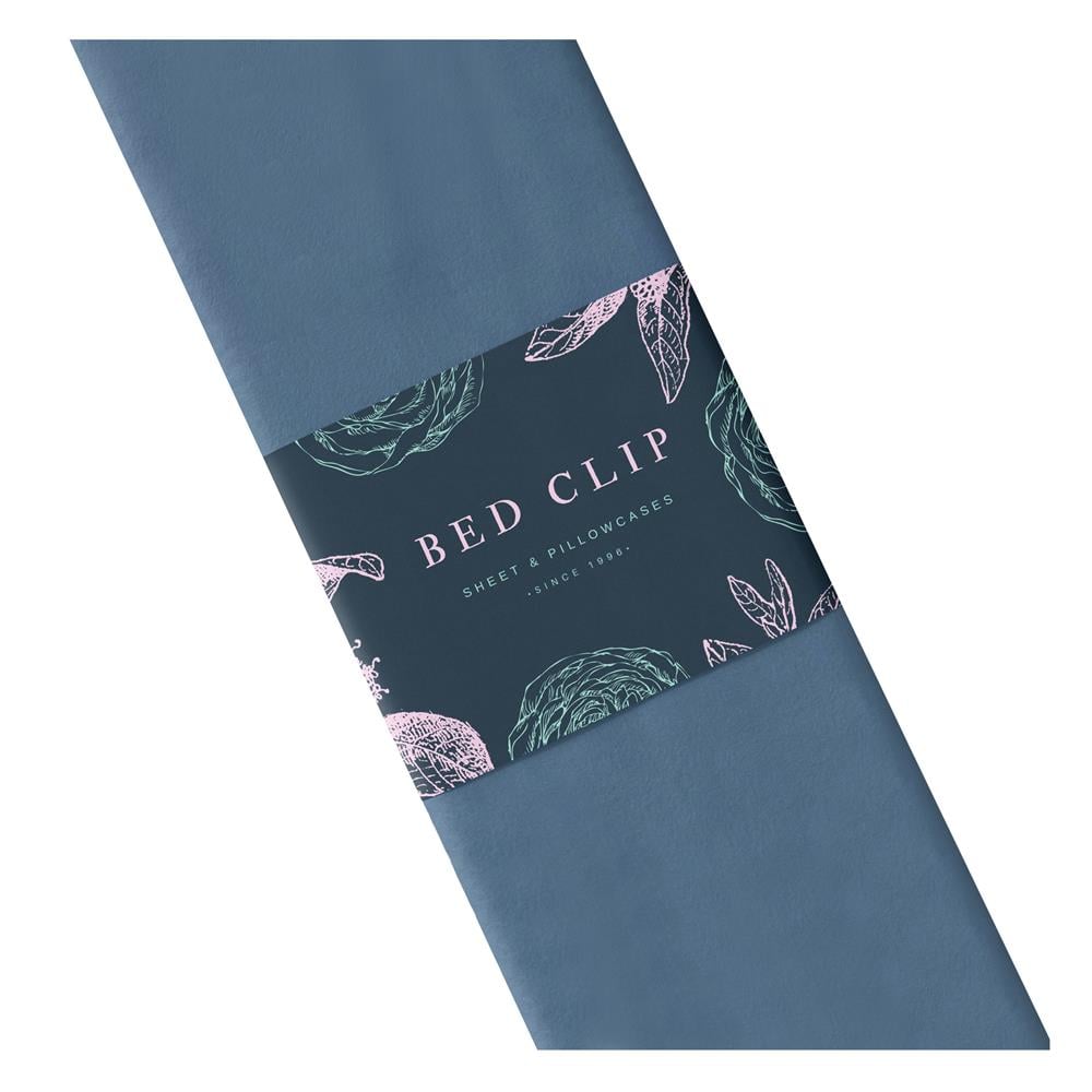 ชุดผ้าปูที่นอน 10 ฟุต 3 ชิ้น BED CLIP MICROTEX สี GREY BLUE