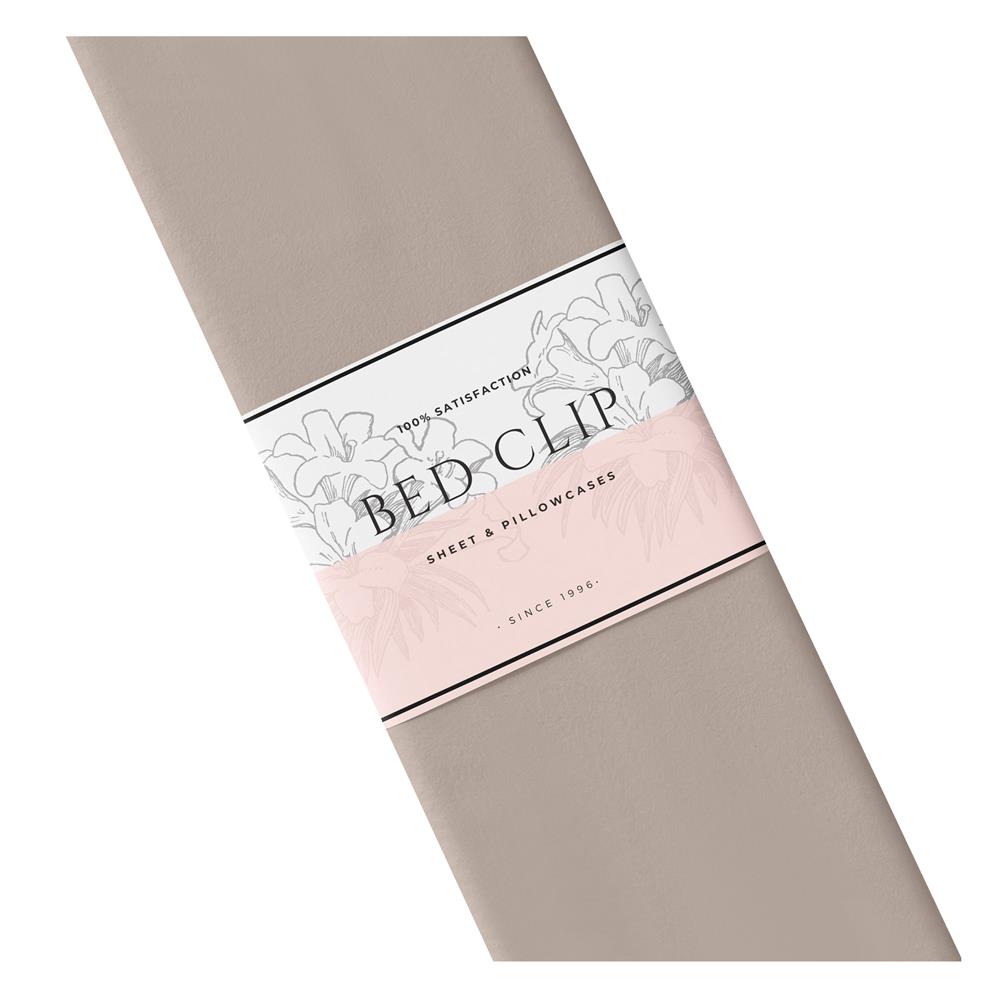 ชุดผ้าปูที่นอน 6 ฟุต 3 ชิ้น BED CLIP MICROTEX สี OVALTINE