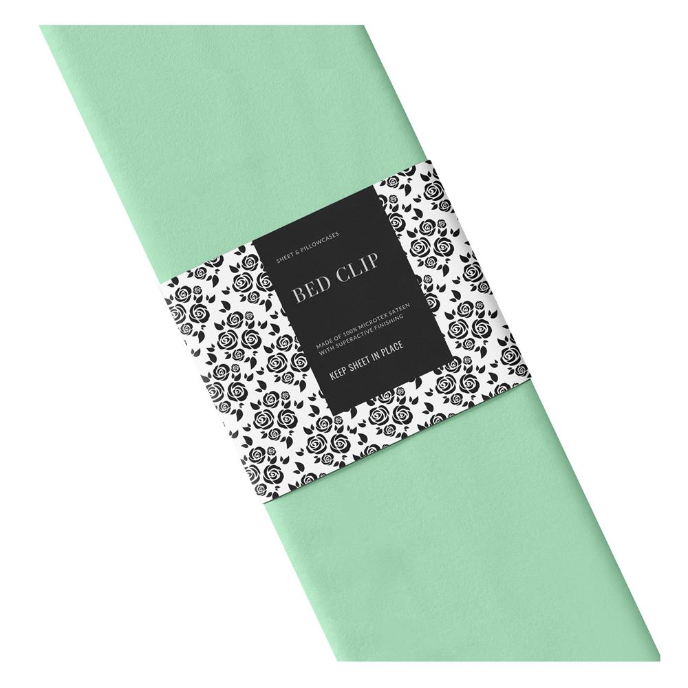 ชุดผ้าปูที่นอน 10 ฟุต 3 ชิ้น BED CLIP MICROTEX สี GREEN