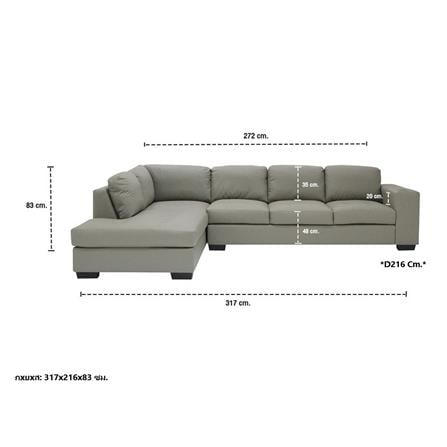 โซฟาเข้ามุมซ้าย KONCEPT TIMMER 19215616 สีเทา_5