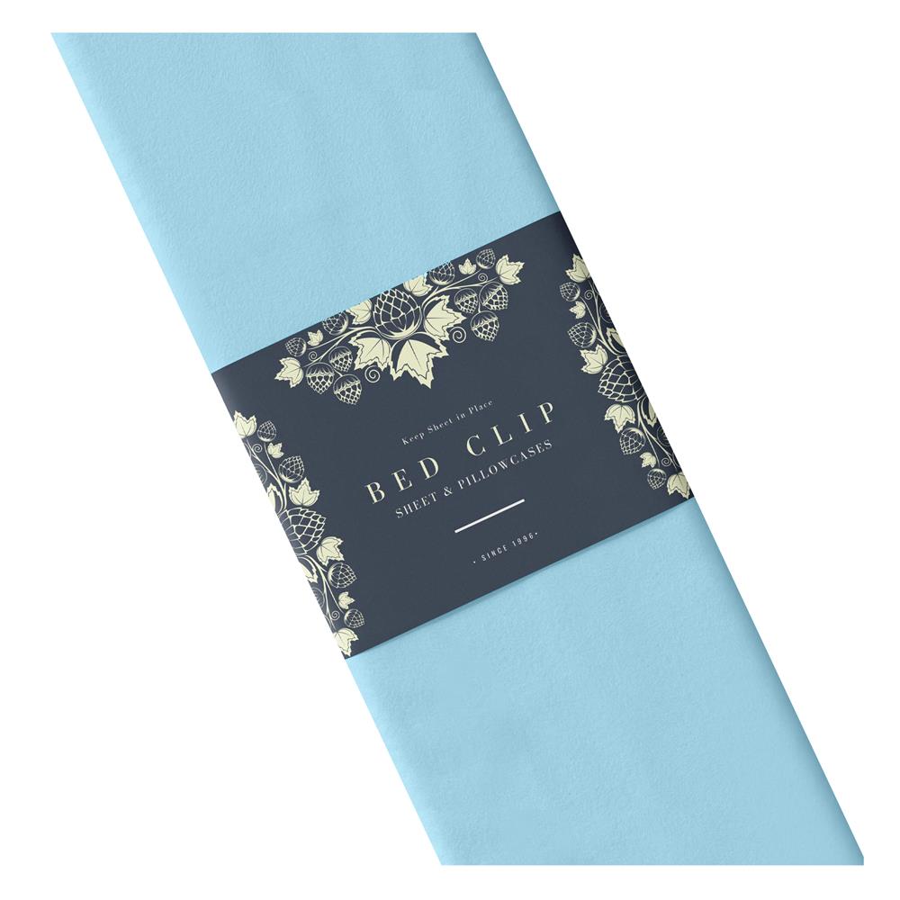 ผ้าปูที่นอน 6 ฟุต BED CLIP MICROTEX สี BLUE